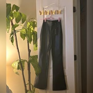 White fox leather pants